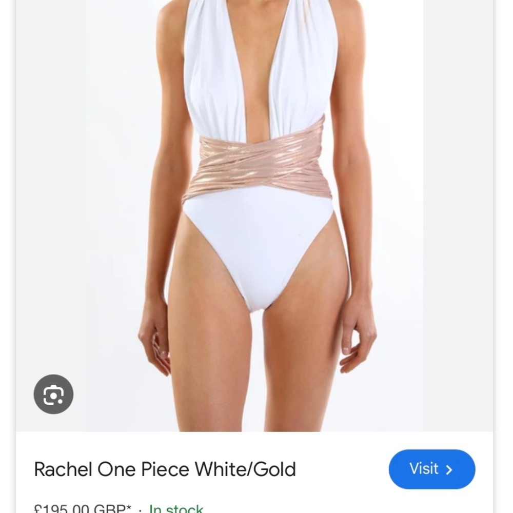 NWT Room 24 White Gold Swimsuit Size S